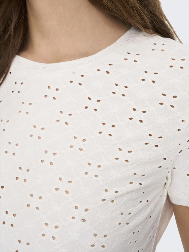 T-shirt ajouré cathinka blanc femme - JDY