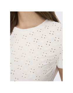 T-shirt ajouré cathinka blanc femme - JDY