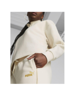 Pantalon de Jogging minimal logo gold beige femme - Puma