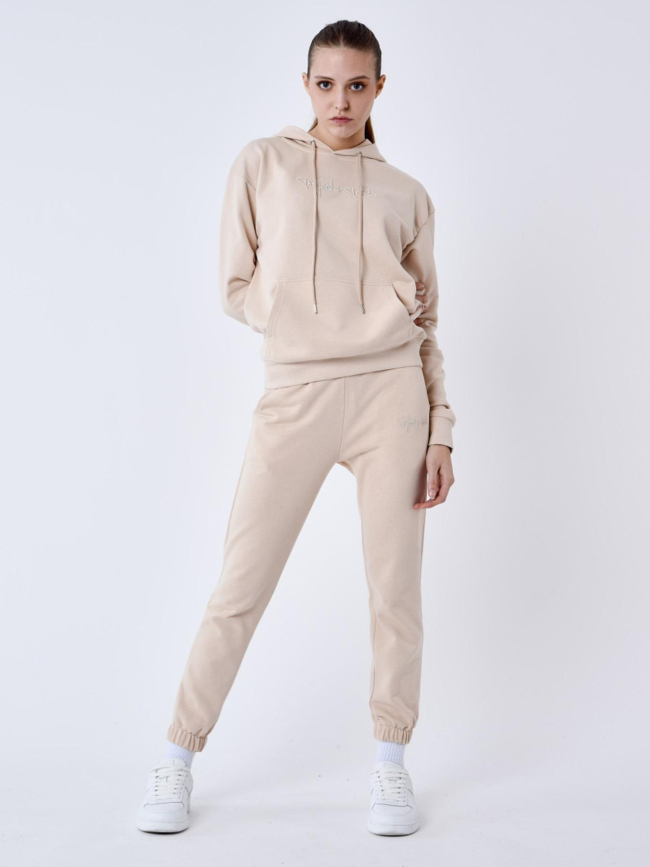 Pantalon de Jogging signature logo beige femme - Project X Paris