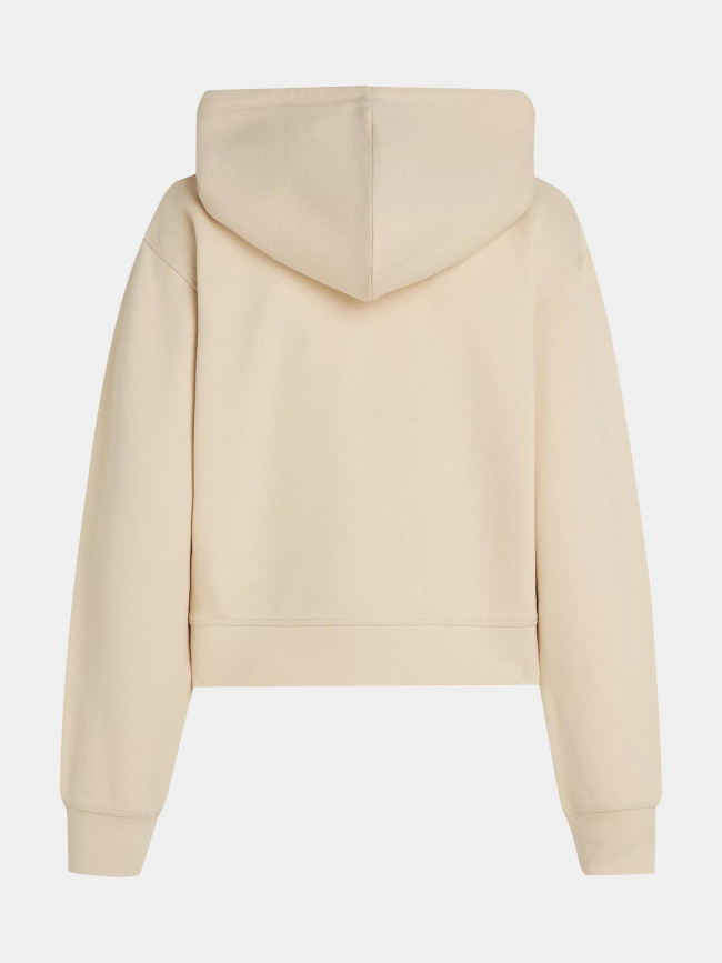 Sweat zippé à capuche reg flag beige femme - Tommy Hilfiger