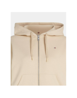 Sweat zippé à capuche reg flag beige femme - Tommy Hilfiger