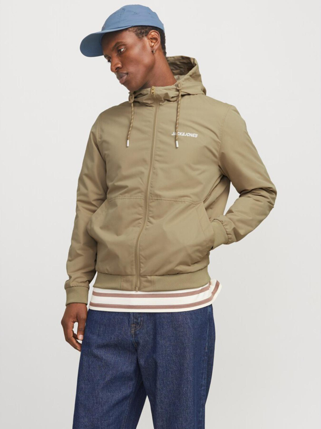 Veste bomber à capuche jjerush beige homme - Jack & Jones