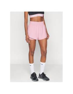 Short de sport 2 en 1 taille haute rose femme - Nike