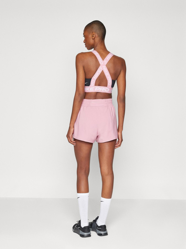 Short de sport 2 en 1 taille haute rose femme - Nike
