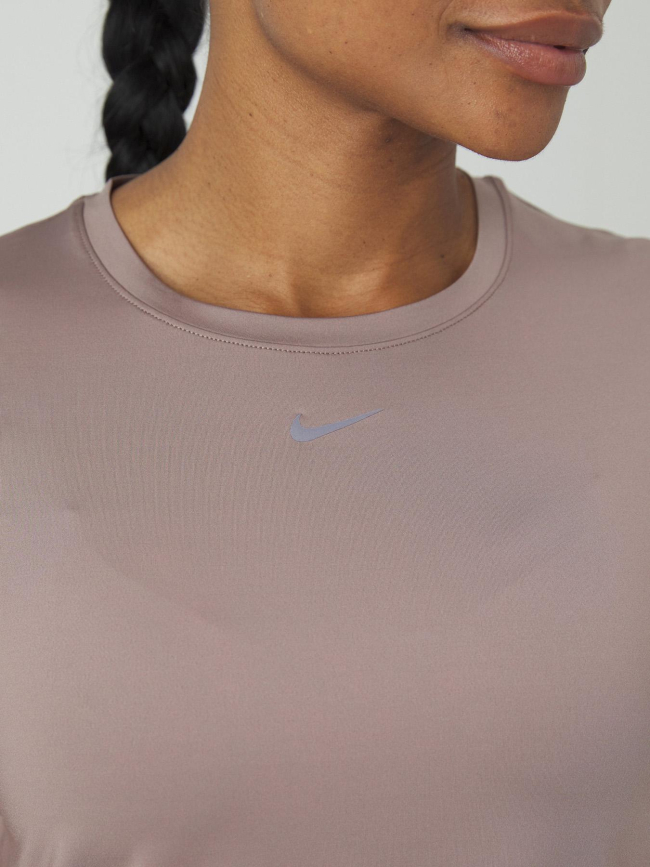 T-shirt de sport performance one classic marron femme - Nike