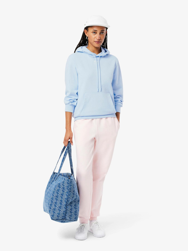 Sweat à capuche à logo imprimé bleu ciel adulte - Lacoste