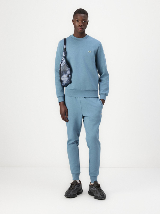 Sweat à col rond petit logo bleu homme - Lacoste