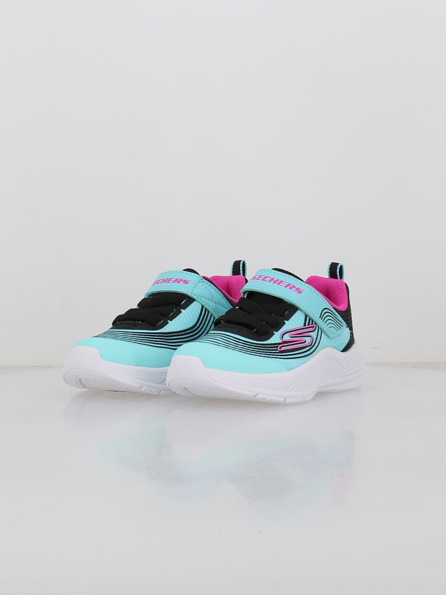 Baskets à scratch microspec advance bleu enfant - Skechers