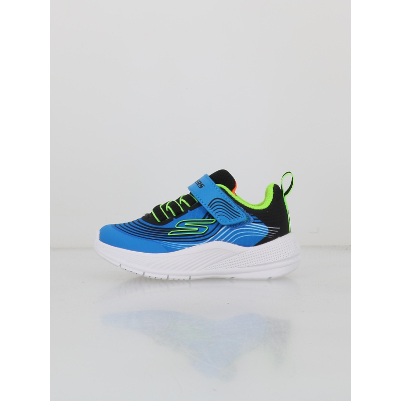 Baskets à scratch microspec advance bleu enfant - Skechers