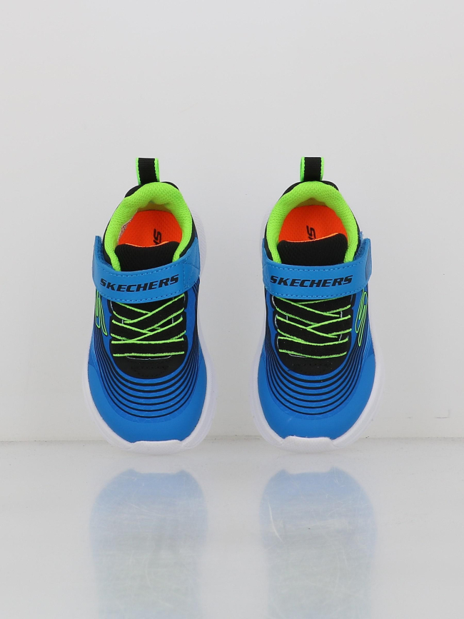 Baskets à scratch microspec advance bleu enfant - Skechers