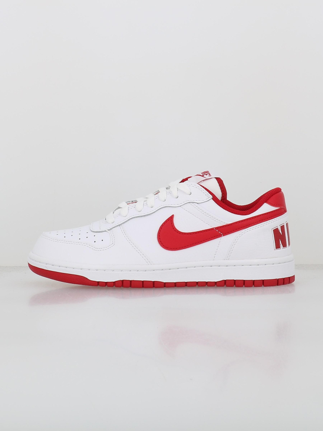 Baskets en cuir big low blanc rouge homme - Nike