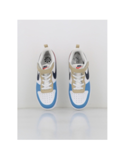 Baskets à scratch court borough td blanc beige bleu enfant - Nike