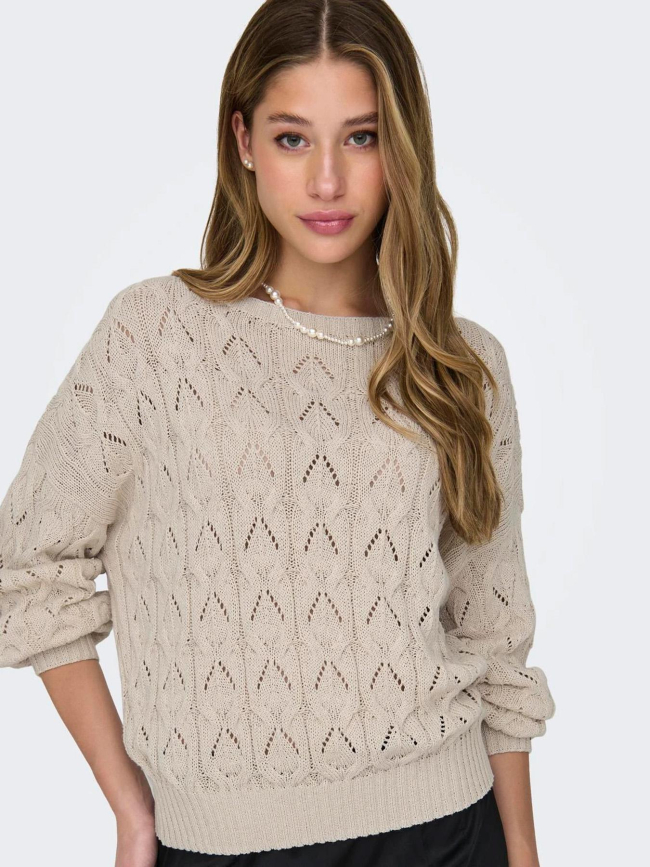 Pull en maille onlbrynn beige femme - Only