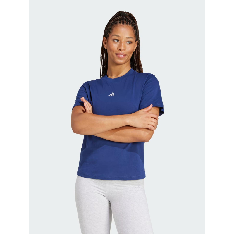 T-shirt à manches courtes petit logo bleu marine femme - Adidas