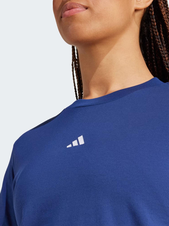 T-shirt à manches courtes petit logo bleu marine femme - Adidas