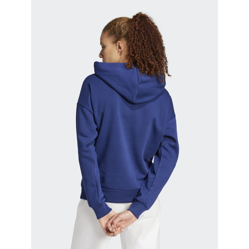Sweat à capuche logo bandes brodé bleu marine femme Adidas