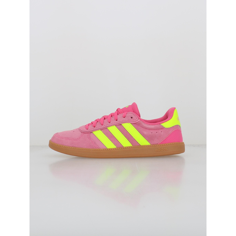 Baskets breaknet sleek suédé rose jaune femme - Adidas