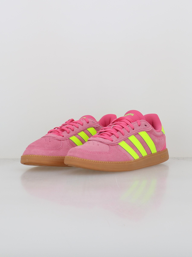 Baskets breaknet sleek suédé rose jaune femme - Adidas