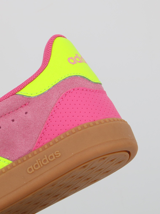 Baskets breaknet sleek suédé rose jaune femme - Adidas