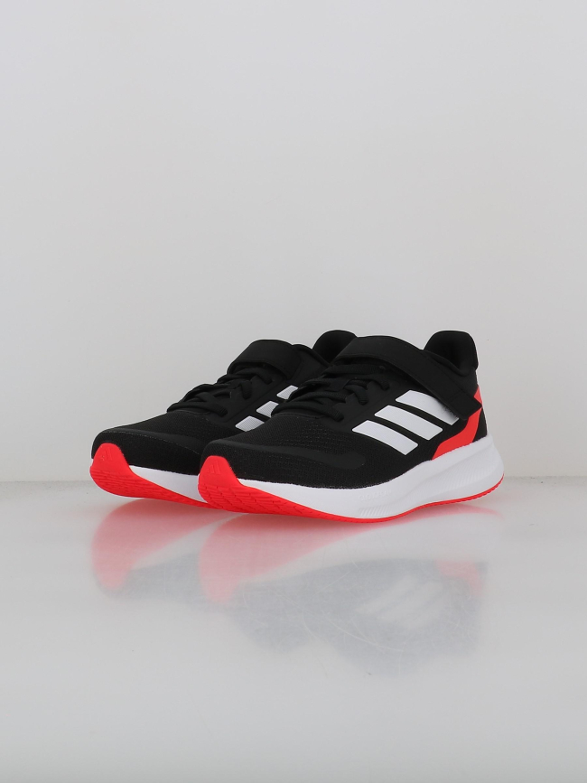 Baskets à scratch runfalcon 5 el noir rouge enfant - Adidas