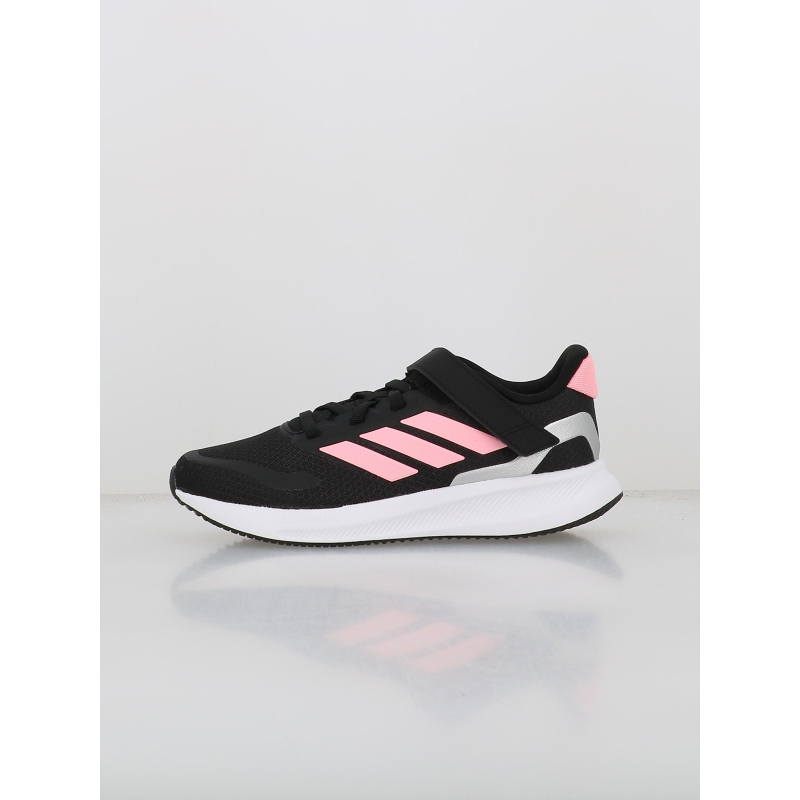 Baskets à scratch runfalcon 5 noir rose enfant - Adidas
