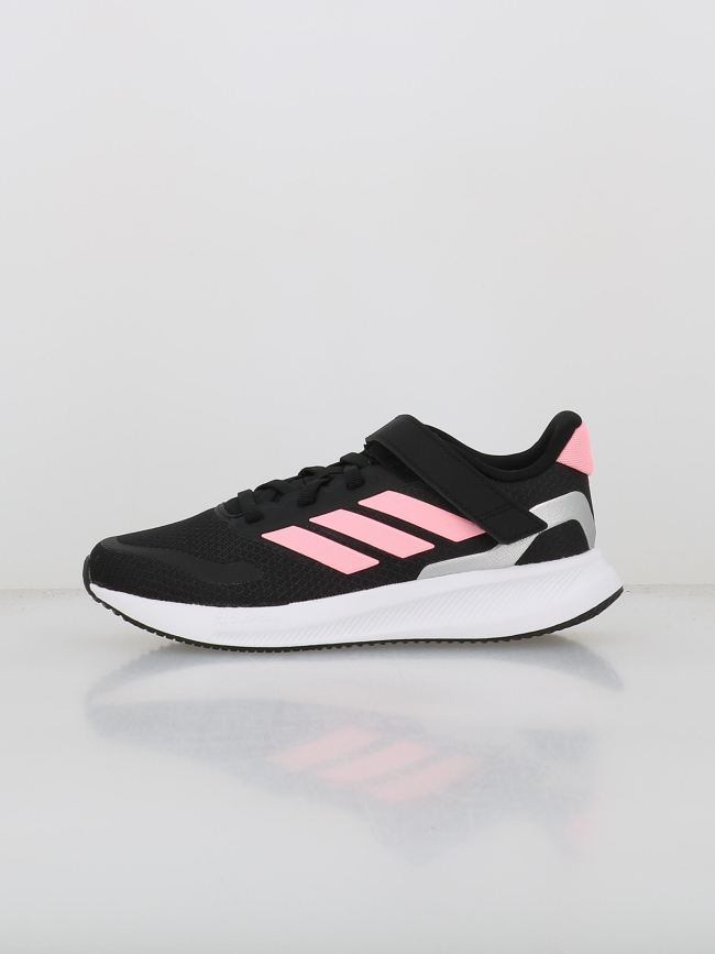 Baskets à scratch runfalcon 5 noir rose enfant - Adidas