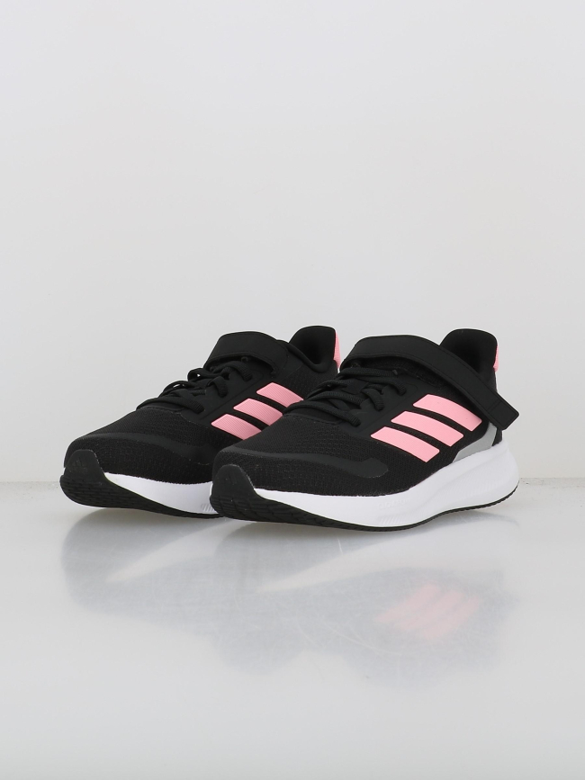 Baskets à scratch runfalcon 5 noir rose enfant - Adidas