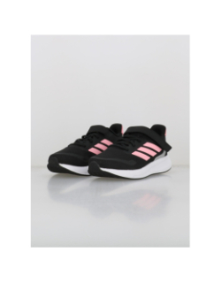 Baskets à scratch runfalcon 5 noir rose enfant - Adidas
