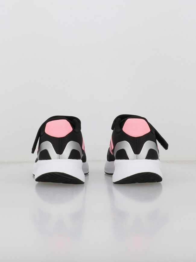 Baskets à scratch runfalcon 5 noir rose enfant - Adidas