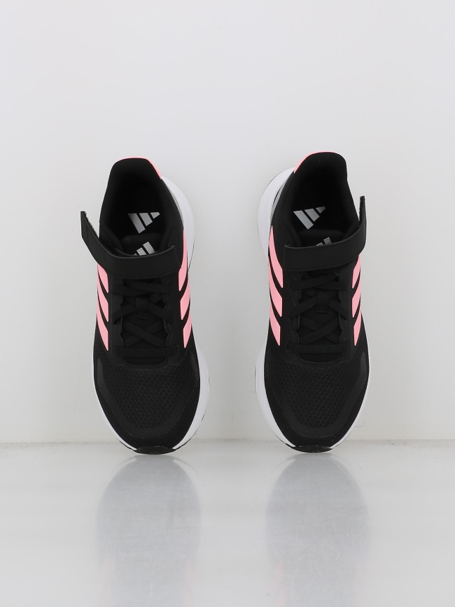 Baskets à scratch runfalcon 5 noir rose enfant - Adidas