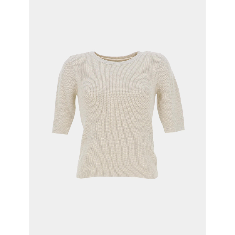 Pull manches courtes newlexsun shine écru femme - Vero Moda
