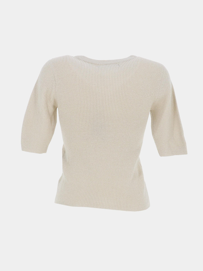 Pull manches courtes newlexsun shine écru femme - Vero Moda