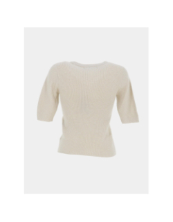 Pull manches courtes newlexsun shine écru femme - Vero Moda