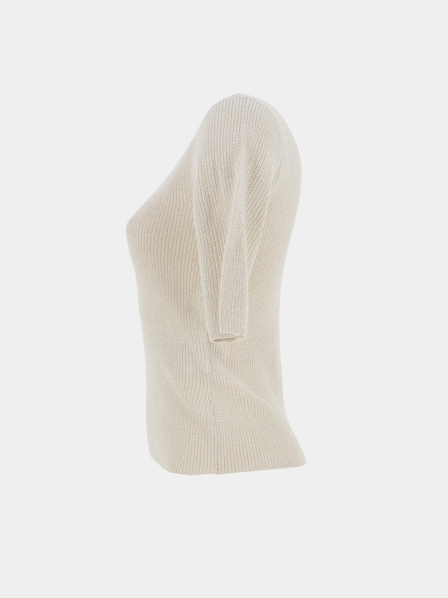 Pull manches courtes newlexsun shine écru femme - Vero Moda