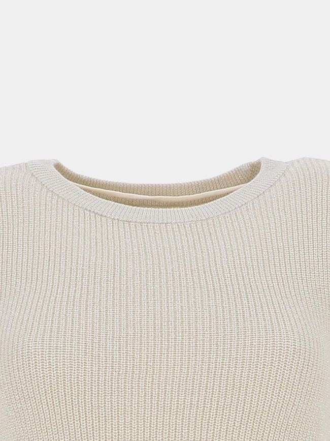 Pull manches courtes newlexsun shine écru femme - Vero Moda