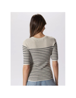 Pull rayé newlexsun shine écru noir femme - Vero Moda