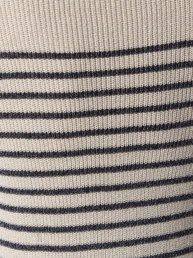 Pull rayé newlexsun shine écru noir femme - Vero Moda