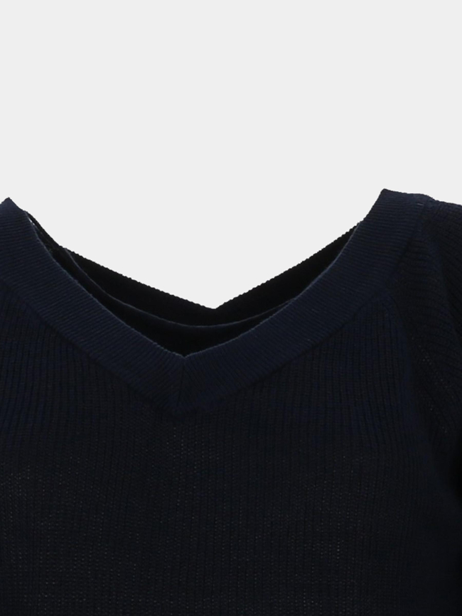 Pull double col v newlexsun bleu marine femme - Vero Moda