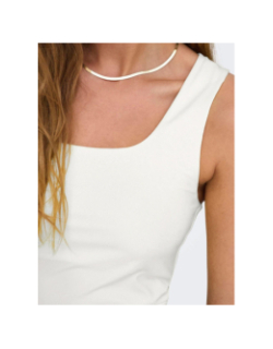 Débardeur lea réversible écru blanc femme - Only
