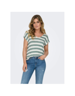 T-shirt rayé stretch lira vert femme - Only