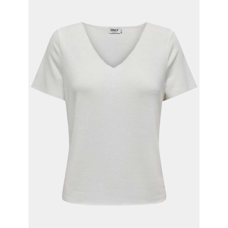 T-shirt col v hanna blanc femme - Only