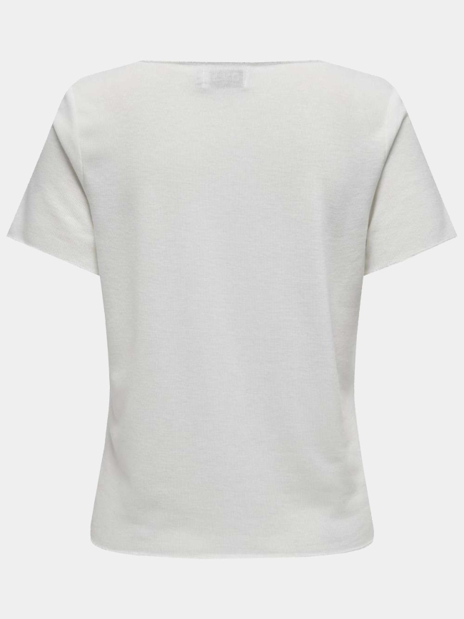 T-shirt col v hanna blanc femme - Only