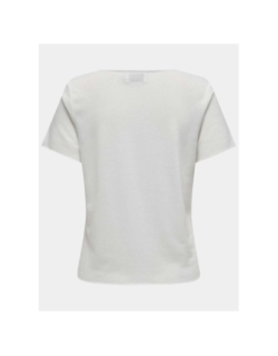 T-shirt col v hanna blanc femme - Only