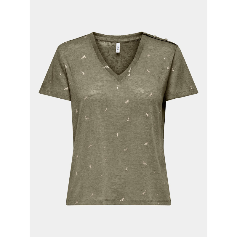 T-shirt col v stephi kaki femme - Only