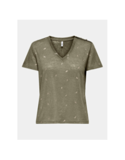 T-shirt col v stephi kaki femme - Only