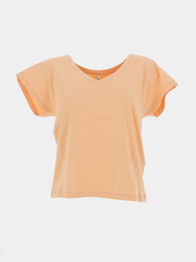 T-shirt regular col v winnie orange femme - Only