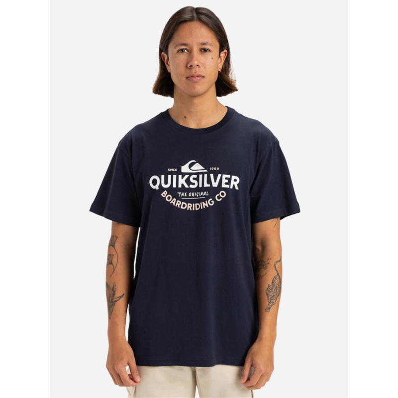 T-shirt manches courtes typed out bleu marine homme - Quiksilver