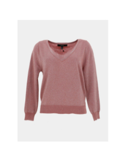 Pull brillant à col en v vmelsa shine rose femme - Vero Moda