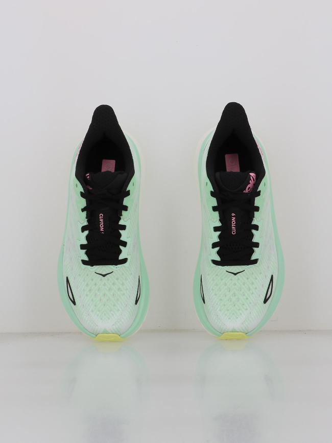Chaussures de running clifton 9 vert femme - Hoka